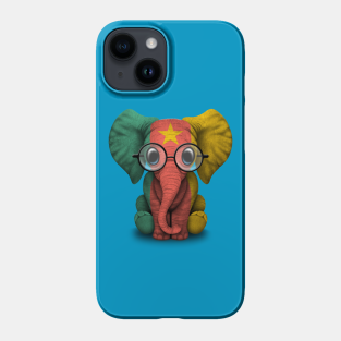 Cameroon Phone Case - Baby Elephant with Glasses and Cameroon Flag by jeffbartels