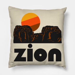 Retro Zion ))(( Tourist Souvenir National Park Design Pillow