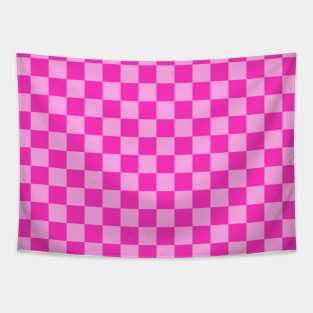 Pink Tones Checkered Square Seamless Pattern Tapestry