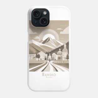 Minimal Vintage Retro Sepia Bansko Bulgaria Poster Phone Case