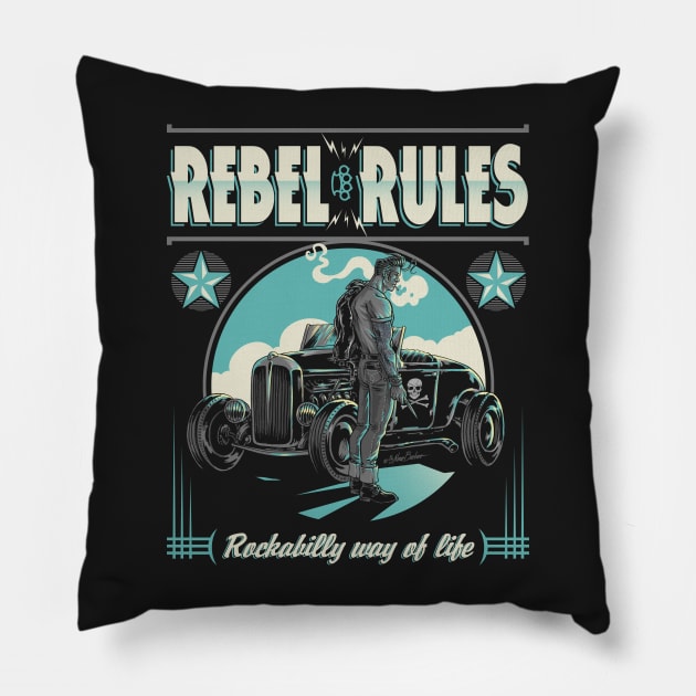 Rebel Rules Pillow by nanobarbero