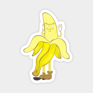 Yellow banana with happy smile Magnet