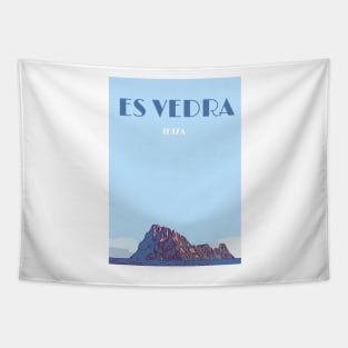 Es Vedra Ibiza Travel Poster Tapestry