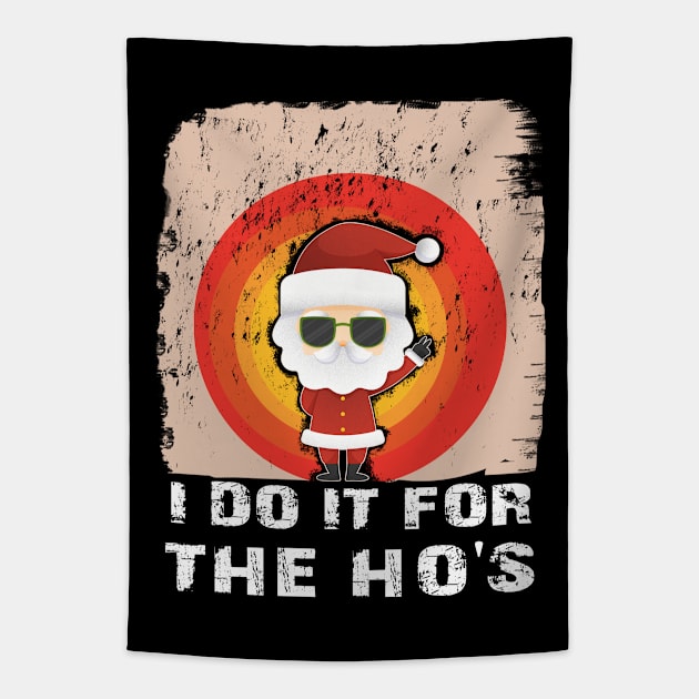 Vintage Santa At Sunset I Do It For The Ho's Tapestry by MasliankaStepan