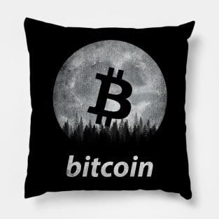 Vintage Bitcoin BTC Coin To The Moon Crypto Token Cryptocurrency Blockchain Wallet Birthday Gift For Men Women Kids Pillow