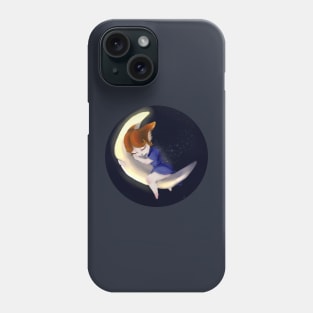 fox cub on the moon Phone Case