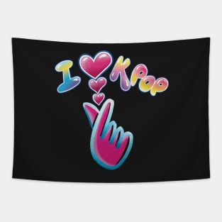 I love kpop (I finger heart kpop) Tapestry