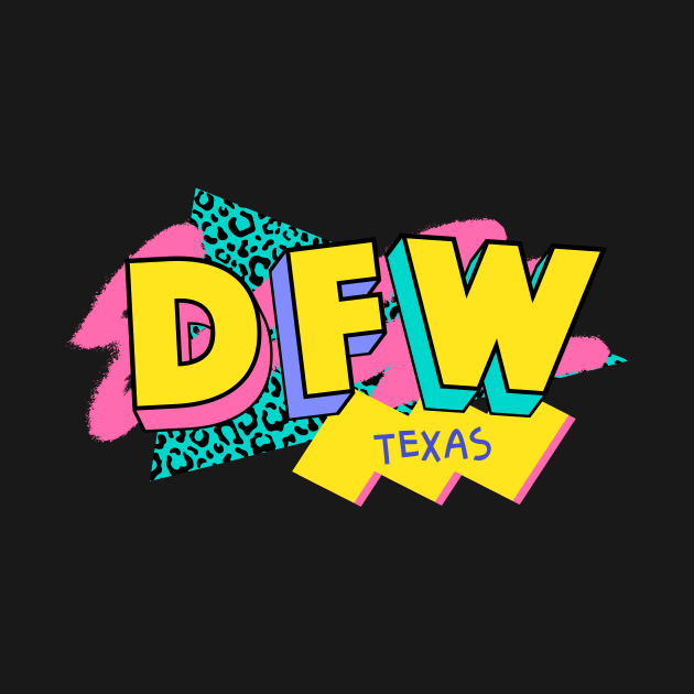 Dallas Ft. Worth, Texas Retro 90s Logo by SLAG_Creative