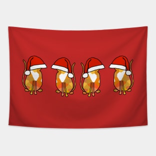Santa Cats in Christmas Santa Hats Tapestry