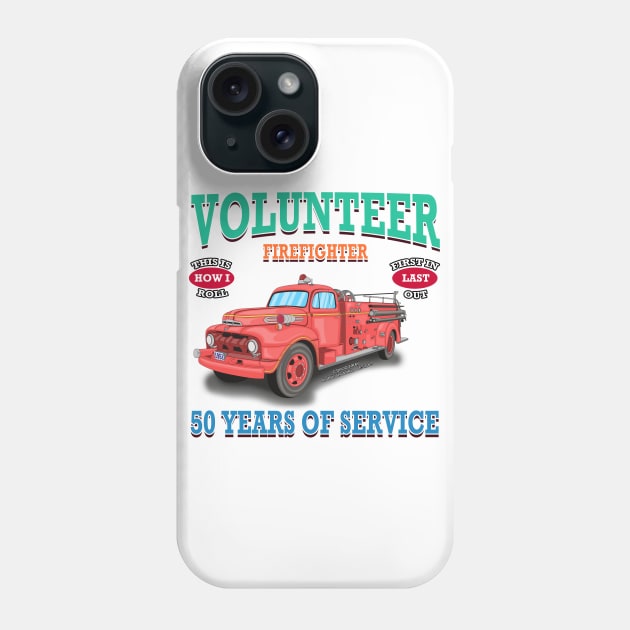 Volunteer Firefighter Fire Truck Novelty Gift Phone Case by Airbrush World