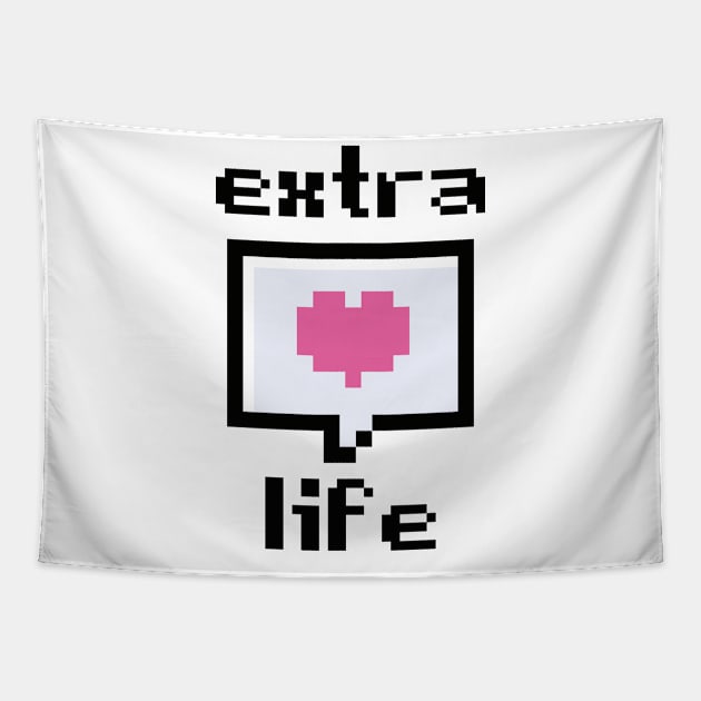 Extra Life Pixel Heart Tapestry by theoddstreet