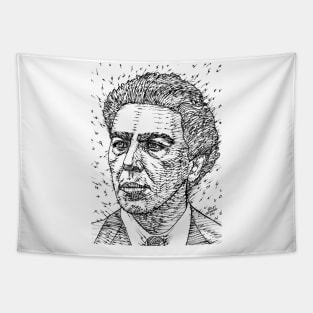 ANDRE BRETON ink portrait Tapestry