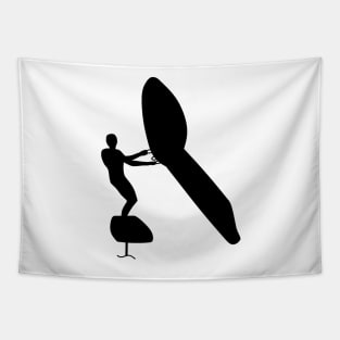 Wing surfer doing wingfoiling with foil wing Tapestry