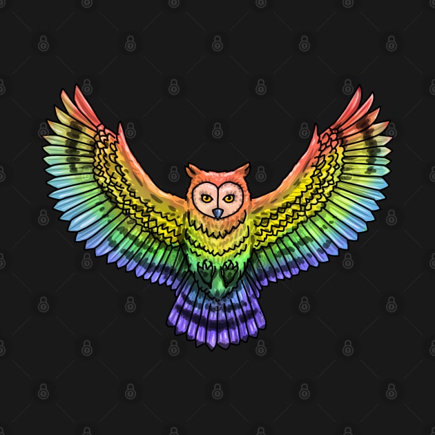 Rainbow Owl by Art by Veya