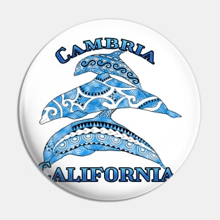 Cambria California Vacation Tribal Dolphins Pin