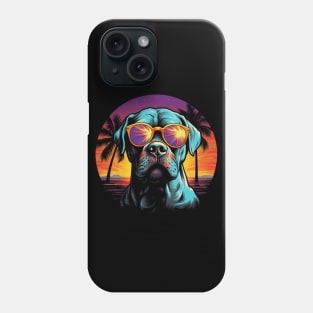 Retro Wave American Bulldog Dog Shirt Phone Case