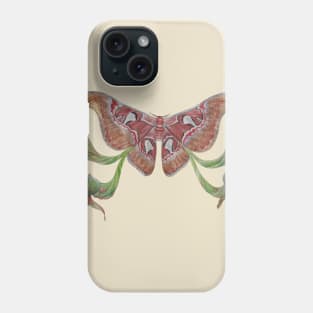 Attacus atlas Moth and Darlingtonia californica Phone Case