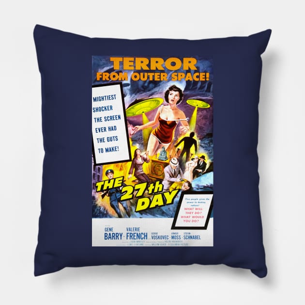 Classic Science Fiction Movie Poster - The 27th Day Pillow by Starbase79