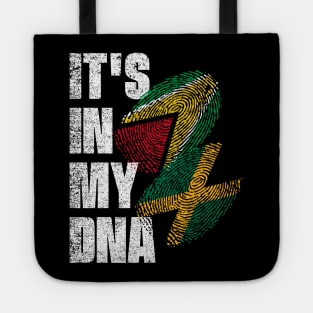 Jamaican And Guyanese Mix DNA Flag Heritage Tote