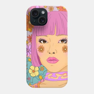 Flower Girl - Retro Portrait Phone Case