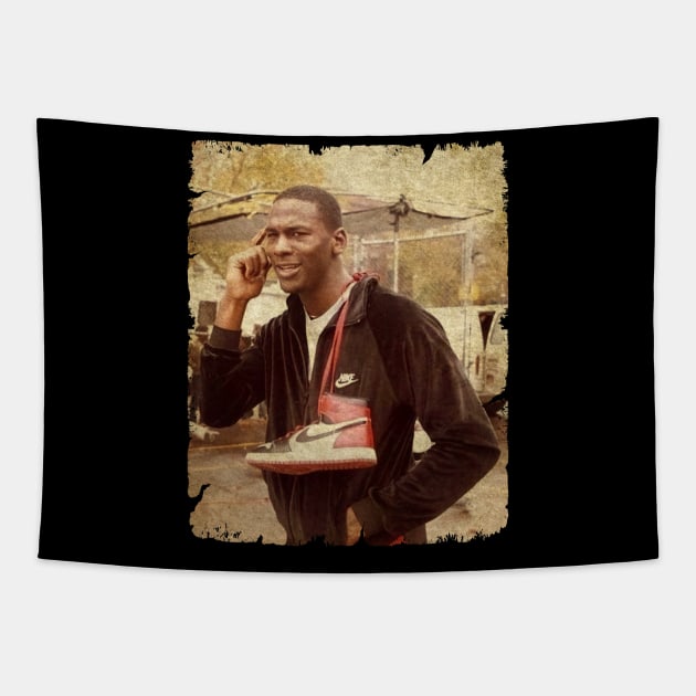 Michael Jordan with Air Jordan Tapestry by MJ23STORE