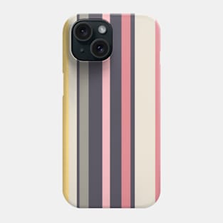 Soft stripes in cream, yellow, charcoal, pink and grey Phone Case