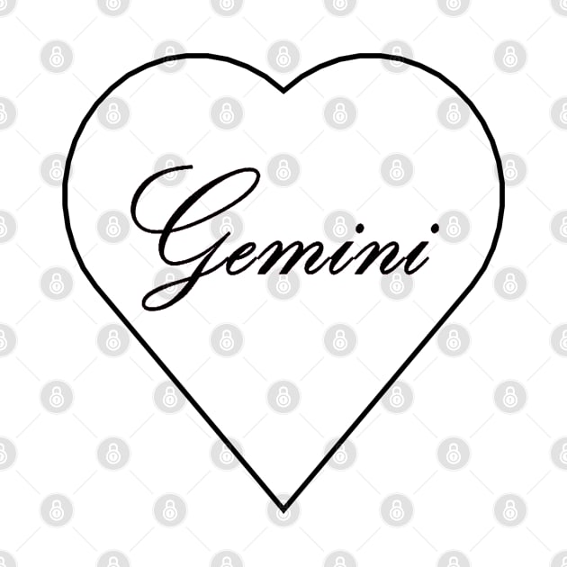 Gemini Zodiac Heart by Steph Elle