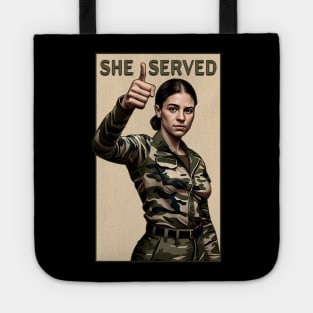 She Served Woman Veteran Tote