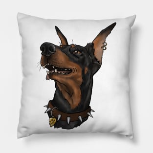 Cute brutal doberman Pillow