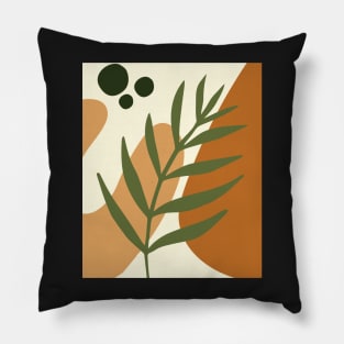 Minimal Modern  Abstract Shapes Abstract Leaf Warm Tones  Pattern Pillow