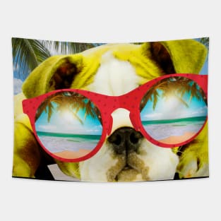 Dog Wearing Sunglasses Tapestry
