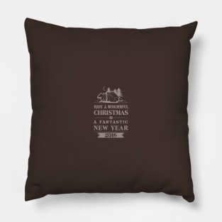 Wonderful Christmas and Fantastic New Year 2016 Pillow