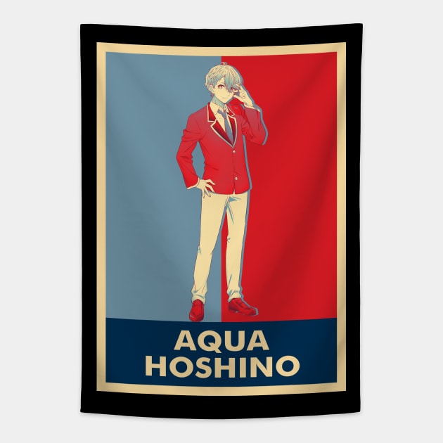 Aqua Hoshino - Oshi no ko Tapestry by Bulatan Ungu 80s