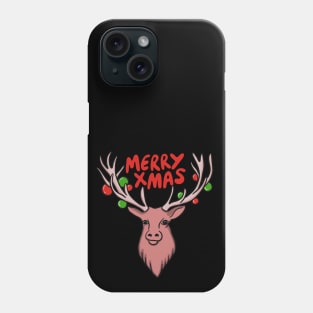 Merry Xmas - Abstract Minimal Christmas Deer (Reindeer) Phone Case