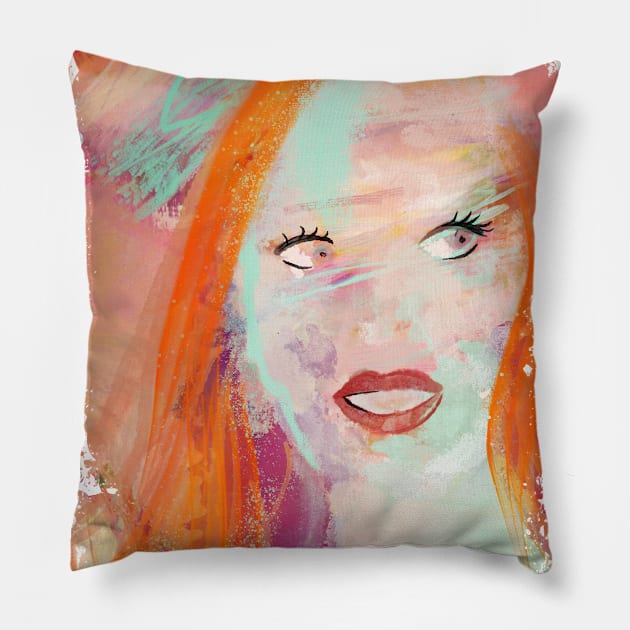 red head Pillow by somatosis