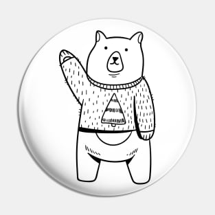 Bear - Cute wearing Sweater for christmas Pin