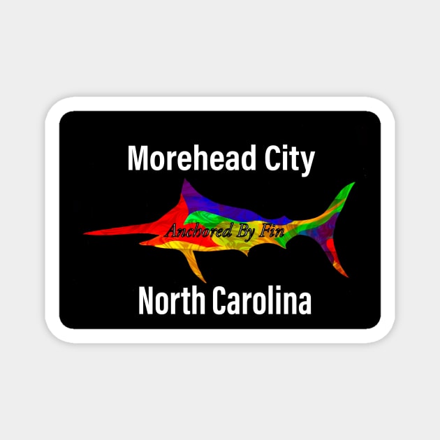 Anchored By Fin Blue Marlin - Morehead City NC Magnet by AnchoredByFin