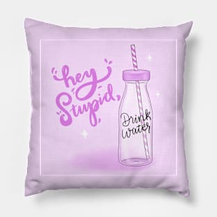 Hey stupid, drink water Pillow