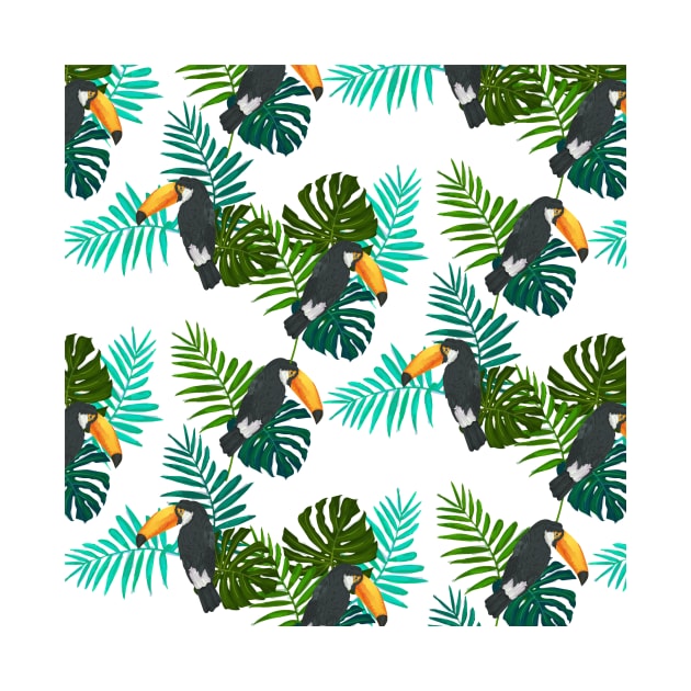 Colorful Jungle Leaves Pattern by Urban_Vintage