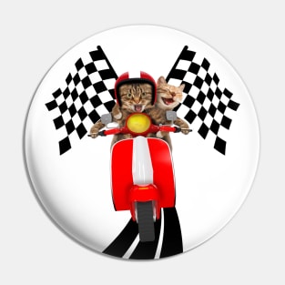 Funny Cat Racing Gift Pin