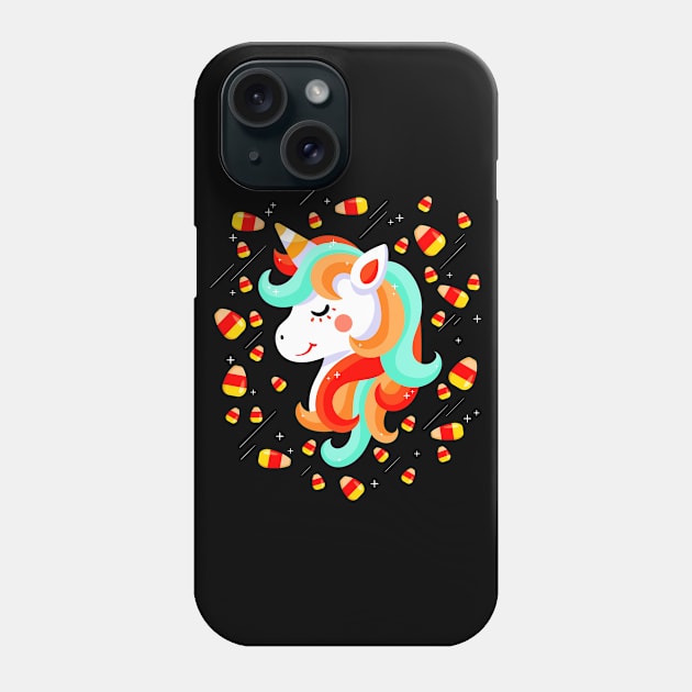 Unicorn Candy Corn Phone Case by PaulAksenov