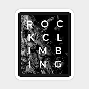 Rock Climbing Woman Monotone Magnet