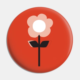 retro flower Pink Pin