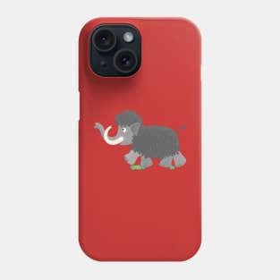 Happy woolly mammoth cartoon illustration Phone Case