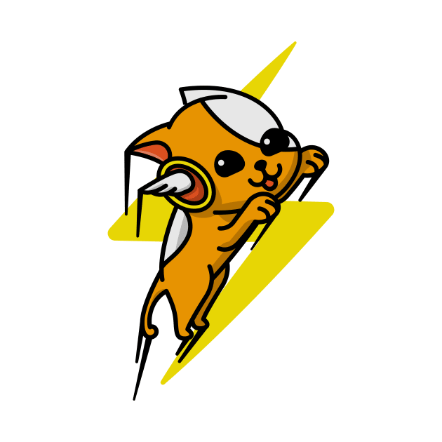 Lightning Bolt Flying Dog Orange by BradleyHeal