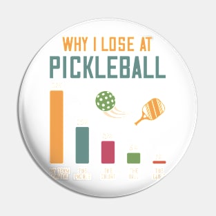 Why I Lose At Pickleball Funny Sport Gift For Men Women Pin