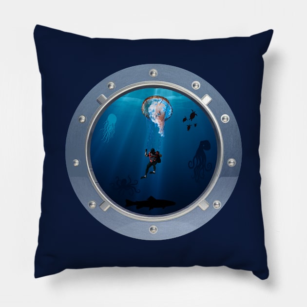 Deep Dive Parachuting Pillow by TenomonMalke