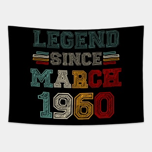 63 Years Old Legend Since March 1960 63rd Birthday Tapestry