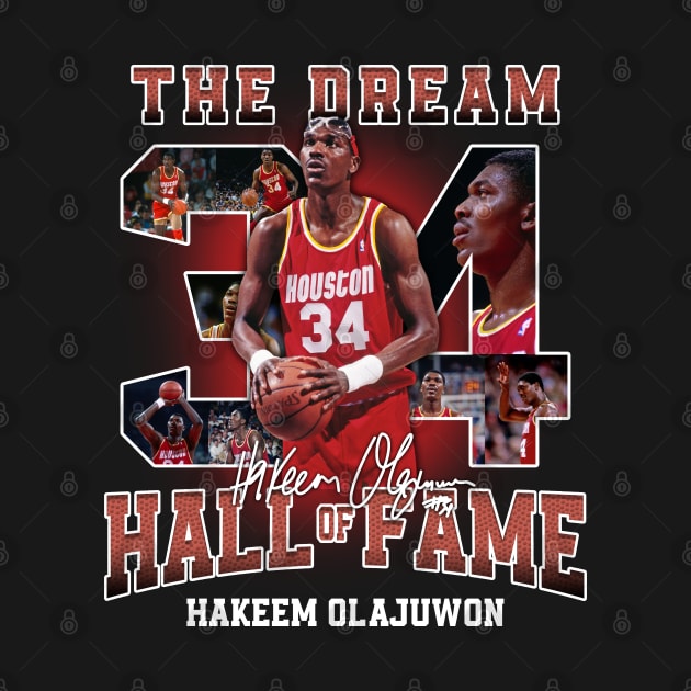 Hakeem Olajuwon The Dream Basketball Legend Signature Vintage Retro 80s 90s Bootleg Rap Style by CarDE