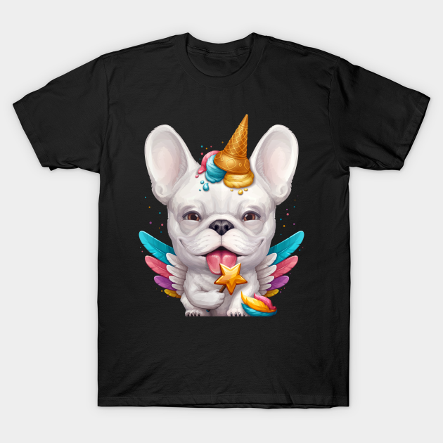 Discover White French Bulldog Ice Cream Unicorn - French Bulldog - T-Shirt